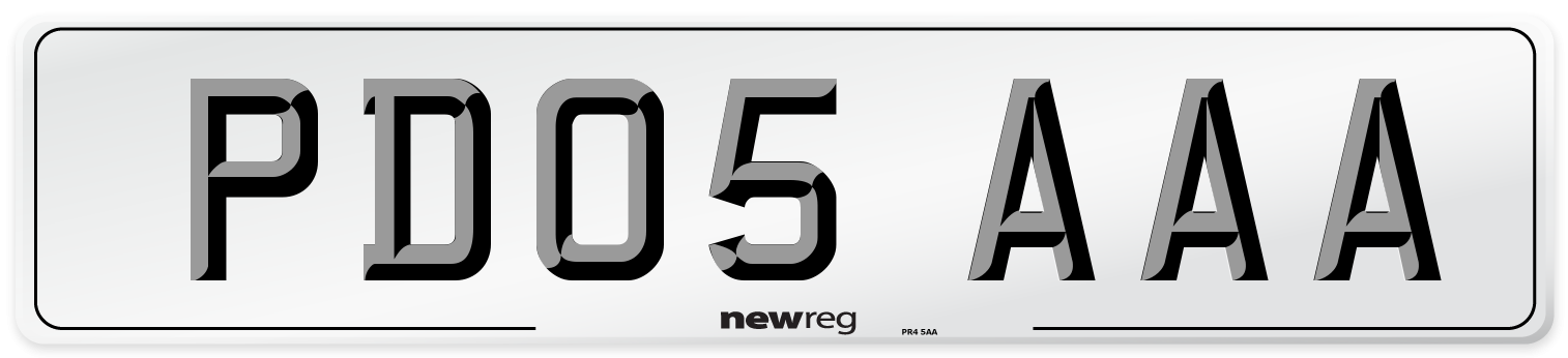 PD05 AAA Number Plate from New Reg
